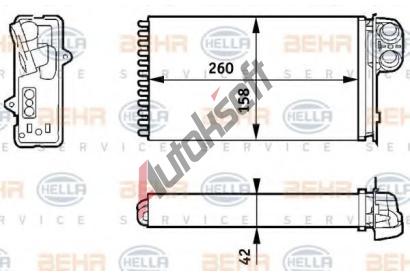 BEHR HELLA SERVICE Vmnk tepla vnitnho vytpn BHS 8FH 351 313-421, 8FH 351 313-421