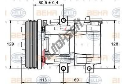 BEHR HELLA SERVICE Kompresor klimatizace BHS 8FK 351 113-391, 8FK 351 113-391