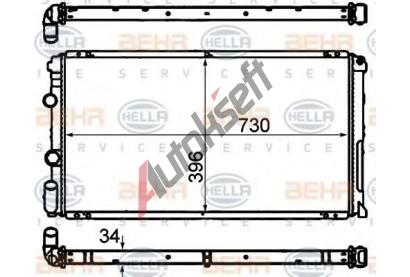 BEHR HELLA SERVICE Chladi vody BHS 8MK 376 708-451, 8MK 376 708-451