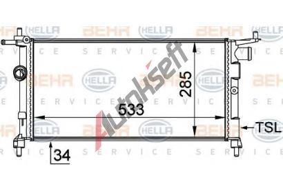 BEHR HELLA SERVICE Chladi vody BEHR HELLA SERVICE Version ALTERNATIVE BHS 8MK 376 712-004, 8MK 376 712-004