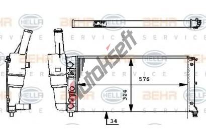 BEHR HELLA SERVICE Chladi vody BEHR HELLA SERVICE Version ALTERNATIVE BHS 8MK 376 713-544, 8MK 376 713-544