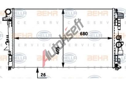 BEHR HELLA SERVICE Chladi� vody BHS 8MK 376 719-741, 8MK 376 719-741