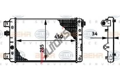 BEHR HELLA SERVICE Chladič vody BHS 8MK 376 720-351, 8MK 376 720-351  BEHR HELLA SERVICE Chladič vody BHS 8MK 376 720-351, 8MK 376 720-351