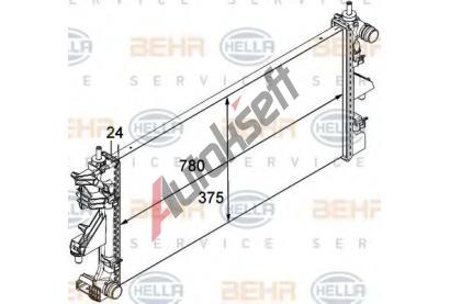 BEHR HELLA SERVICE Chladi vody BEHR HELLA SERVICE Version ALTERNATIVE BHS 8MK 376 745-034, 8MK 376 745-034