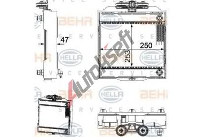 BEHR HELLA SERVICE Chladi vody BHS 8MK 376 746-521, 8MK 376 746-521