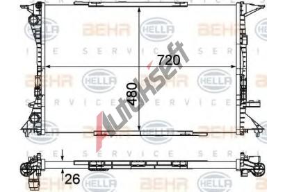 BEHR HELLA SERVICE Chladi vody BHS 8MK 376 753-491, 8MK 376 753-491