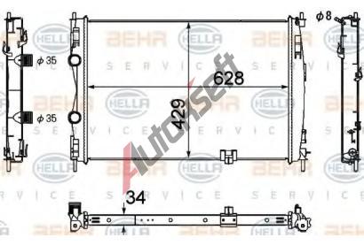BEHR HELLA SERVICE Chladič vody BHS 8MK 376 753-701, 8MK 376 753-701 BEHR HELLA SERVICE Chladič vody BHS 8MK 376 753-701, 8MK 376 753-701