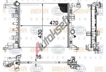 BEHR HELLA SERVICE Chladi vody BHS 8MK 376 756-441, 8MK 376 756-441