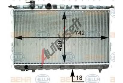 BEHR HELLA SERVICE Chladič vody BHS 8MK 376 762-231, 8MK 376 762-231  BEHR HELLA SERVICE Chladič vody BHS 8MK 376 762-231, 8MK 376 762-231