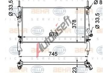 BEHR HELLA SERVICE Chladi vody BHS 8MK 376 764-401, 8MK 376 764-401