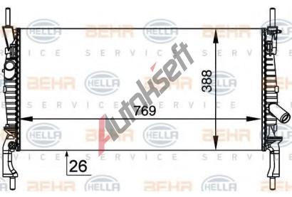 BEHR HELLA SERVICE Chladi� vody BHS 8MK 376 764-411, 8MK 376 764-411