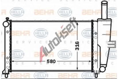 BEHR HELLA SERVICE Chladi vody BHS 8MK 376 767-611, 8MK 376 767-611