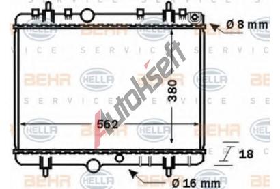 BEHR HELLA SERVICE Chladi vody BHS 8MK 376 771-391, 8MK 376 771-391