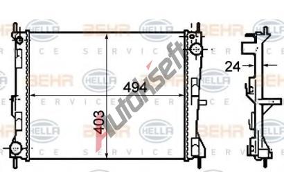 BEHR HELLA SERVICE Chladi vody BHS 8MK 376 781-161, 8MK 376 781-161