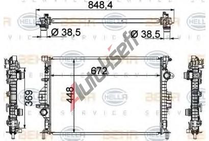 BEHR HELLA SERVICE Chladi vody BHS 8MK 376 787-121, 8MK 376 787-121