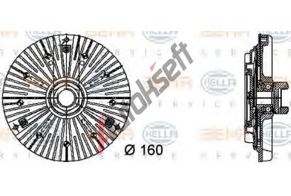 BEHR HELLA SERVICE Spojka vtrku chladie BHS 8MV 376 732-401, 8MV 376 732-401