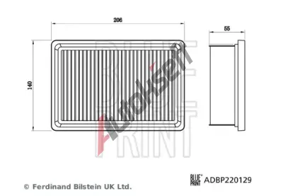 BLUE PRINT Vzduchov filtr BLP ADBP220129, ADBP220129