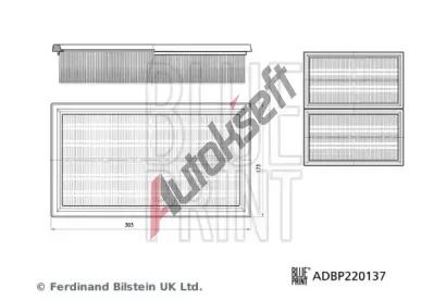 BLUE PRINT Vzduchov filtr - sada BLP ADBP220137, ADBP220137
