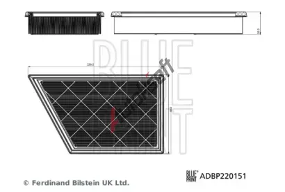 BLUE PRINT Vzduchový filtr BLP ADBP220151, ADBP220151 BLUE PRINT Vzduchový filtr BLP ADBP220151, ADBP220151