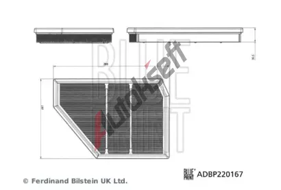 BLUE PRINT Vzduchový filtr BLP ADBP220167, ADBP220167 BLUE PRINT Vzduchový filtr BLP ADBP220167, ADBP220167