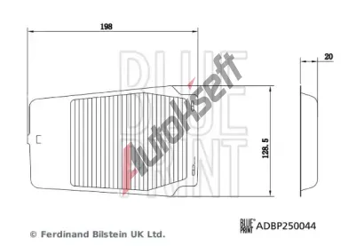 BLUE PRINT Vzduchov filtr, sk hnac baterie BLP ADBP250044, ADBP250044