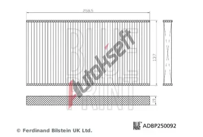 BLUE PRINT Sada filtr, vzduch vnitn BLP ADBP250092, ADBP250092