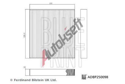 BLUE PRINT Filtr vzduchu v interiéru BLP ADBP250098, ADBP250098 BLUE PRINT Filtr vzduchu v interiéru BLP ADBP250098, ADBP250098