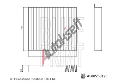 BLUE PRINT Filtr vzduchu v interiéru BLP ADBP250125, ADBP250125 BLUE PRINT Filtr vzduchu v interiéru BLP ADBP250125, ADBP250125