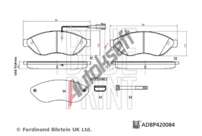 BLUE PRINT Sada brzdovch destiek BLP ADBP420084, ADBP420084