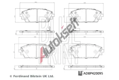 BLUE PRINT Sada brzdových destiček BLP ADBP420095, ADBP420095  BLUE PRINT Sada brzdových destiček BLP ADBP420095, ADBP420095