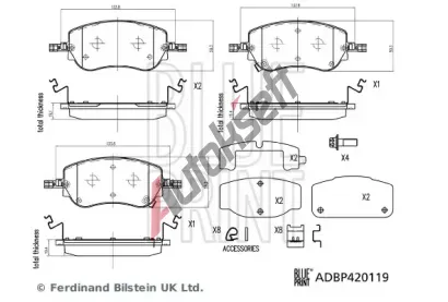 BLUE PRINT Sada brzdových destiček BLP ADBP420119, ADBP420119  BLUE PRINT Sada brzdových destiček BLP ADBP420119, ADBP420119
