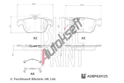 BLUE PRINT Sada brzdovch destiek BLP ADBP420125, ADBP420125
