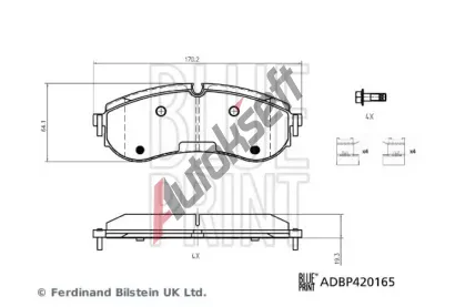 BLUE PRINT Sada brzdovch destiek BLP ADBP420165, ADBP420165