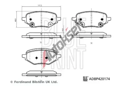 BLUE PRINT Sada brzdových destiček BLP ADBP420174, ADBP420174 BLUE PRINT Sada brzdových destiček BLP ADBP420174, ADBP420174