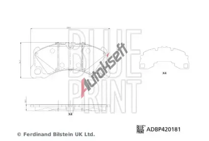 BLUE PRINT Sada brzdových destiček BLP ADBP420181, ADBP420181 BLUE PRINT Sada brzdových destiček BLP ADBP420181, ADBP420181