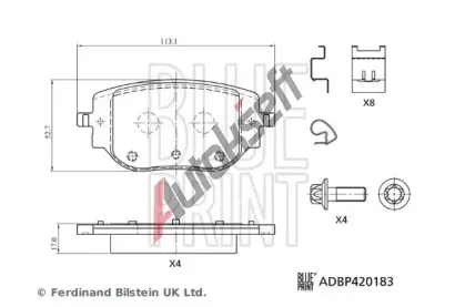BLUE PRINT Sada brzdov�ch desti�ek BLP ADBP420183, ADBP420183