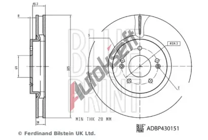 BLUE PRINT Brzdov kotou - 325 mm BLP ADBP430151, ADBP430151