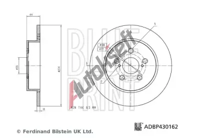 BLUE PRINT Brzdov kotou - 274 mm BLP ADBP430162, ADBP430162