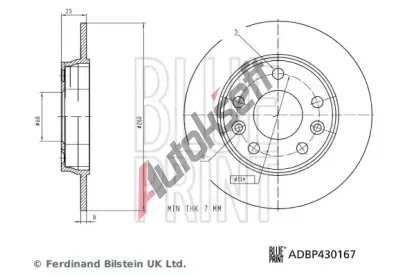 BLUE PRINT Brzdový kotouč - 260 mm BLP ADBP430167, ADBP430167 BLUE PRINT Brzdový kotouč - 260 mm BLP ADBP430167, ADBP430167