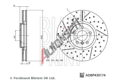 BLUE PRINT Brzdov kotou - 335 mm BLP ADBP430174, ADBP430174