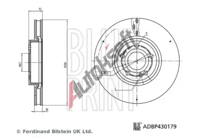 BLUE PRINT Brzdový kotouč - 318 mm BLP ADBP430179, ADBP430179 BLUE PRINT Brzdový kotouč - 318 mm BLP ADBP430179, ADBP430179