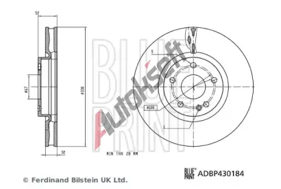 BLUE PRINT Brzdový kotouč - 330 mm BLP ADBP430184, ADBP430184  BLUE PRINT Brzdový kotouč - 330 mm BLP ADBP430184, ADBP430184