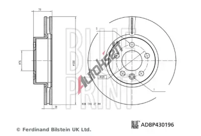 BLUE PRINT Brzdový kotouč BLP ADBP430196, ADBP430196 BLUE PRINT Brzdový kotouč BLP ADBP430196, ADBP430196