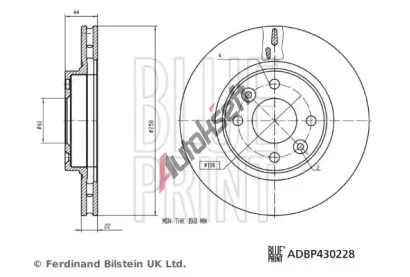 BLUE PRINT Brzdový kotouč BLP ADBP430228, ADBP430228 BLUE PRINT Brzdový kotouč BLP ADBP430228, ADBP430228