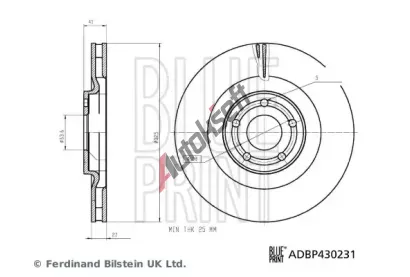 BLUE PRINT Brzdový kotouč BLP ADBP430231, ADBP430231 BLUE PRINT Brzdový kotouč BLP ADBP430231, ADBP430231