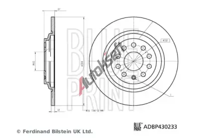 BLUE PRINT Brzdový kotouč - 304 mm BLP ADBP430233, ADBP430233 BLUE PRINT Brzdový kotouč - 304 mm BLP ADBP430233, ADBP430233