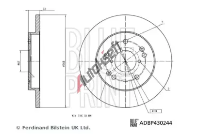 BLUE PRINT Brzdový kotouč - 268 mm BLP ADBP430244, ADBP430244 BLUE PRINT Brzdový kotouč - 268 mm BLP ADBP430244, ADBP430244