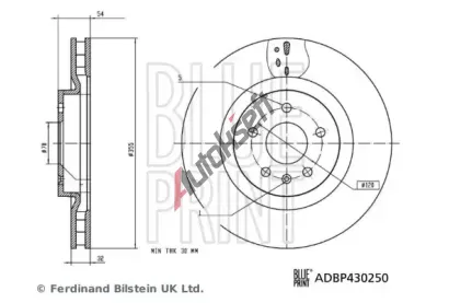 BLUE PRINT Brzdový kotouč BLP ADBP430250, ADBP430250 BLUE PRINT Brzdový kotouč BLP ADBP430250, ADBP430250