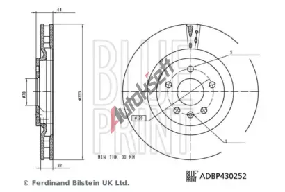 BLUE PRINT Brzdový kotouč BLP ADBP430252, ADBP430252 BLUE PRINT Brzdový kotouč BLP ADBP430252, ADBP430252