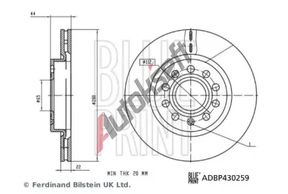 BLUE PRINT Brzdový kotouč - 280 mm BLP ADBP430259, ADBP430259 BLUE PRINT Brzdový kotouč - 280 mm BLP ADBP430259, ADBP430259